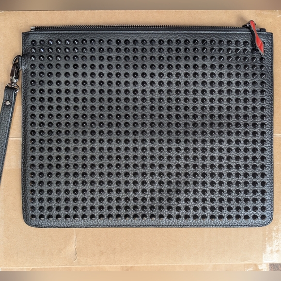 Christian Louboutin Black Studded Clutch - Picture 7 of 10